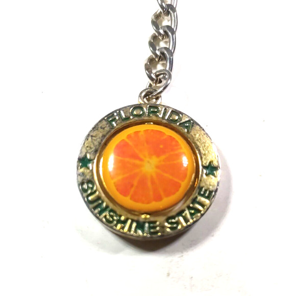 Florida Sunshine State Orange Spinner Keychain - Picture 5 of 6